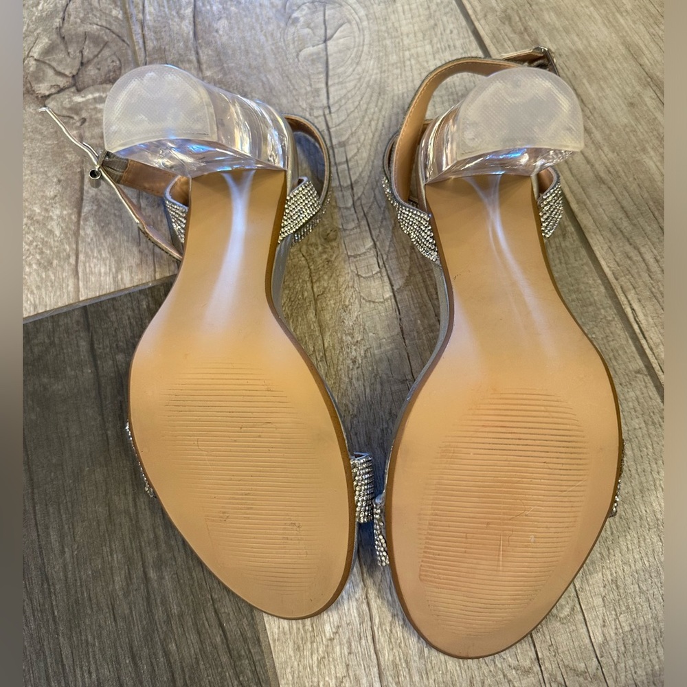 Brand New Steve Madden Gorgeous Rhinestone Heels with Clear Block 10 - Picture 12 of 17